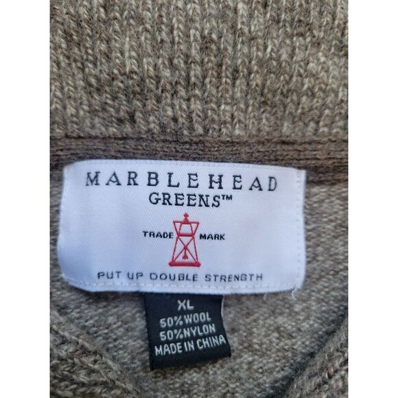 Marblehead Green Limited Collection Beige Long Sleeve Wool Blend Size XL Preppy - Picture 2 of 7